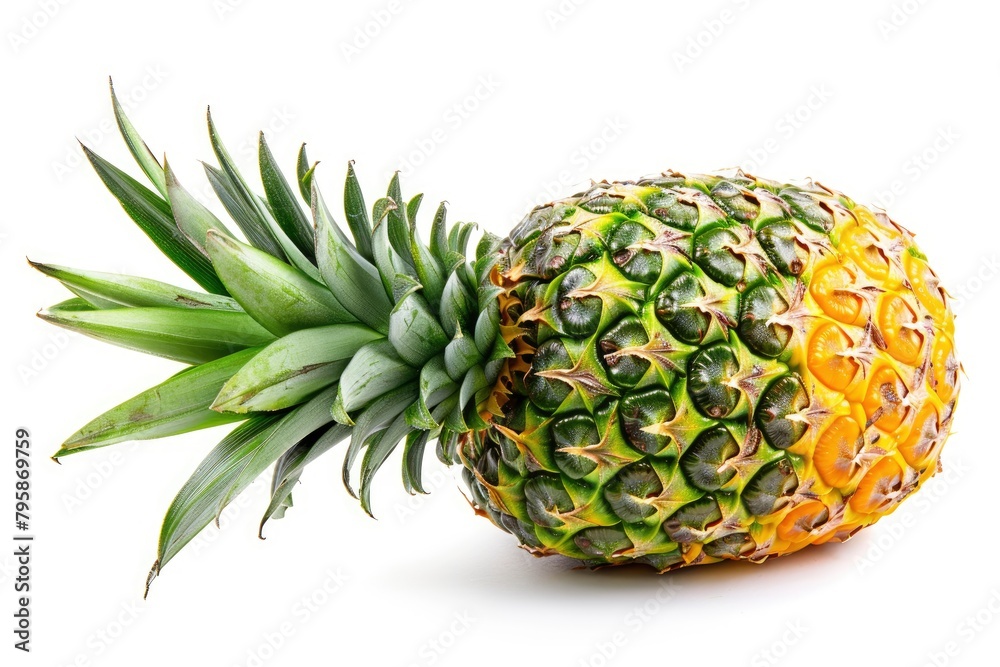 pineapple fruit isolated on white background, clipping path, full depth of field - generative ai pineapple fruit isolated on white background, clipping path, full depth of field - generative ai