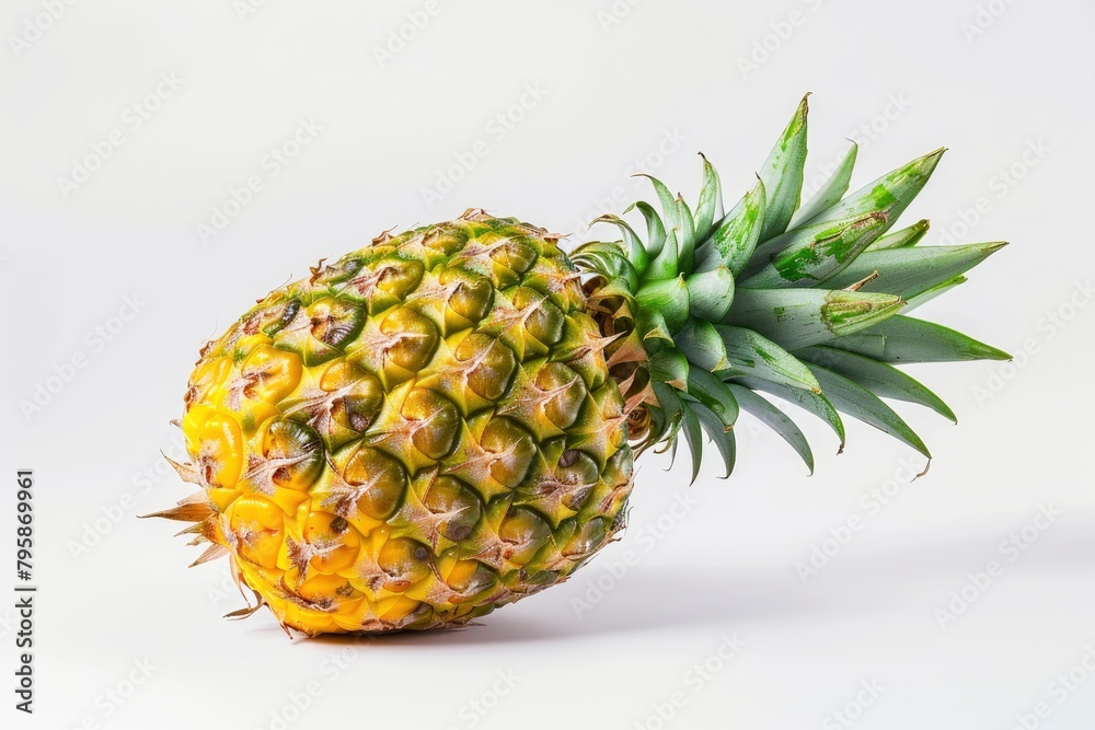 pineapple fruit isolated on white background, clipping path, full depth of field - generative ai pineapple fruit isolated on white background, clipping path, full depth of field - generative ai