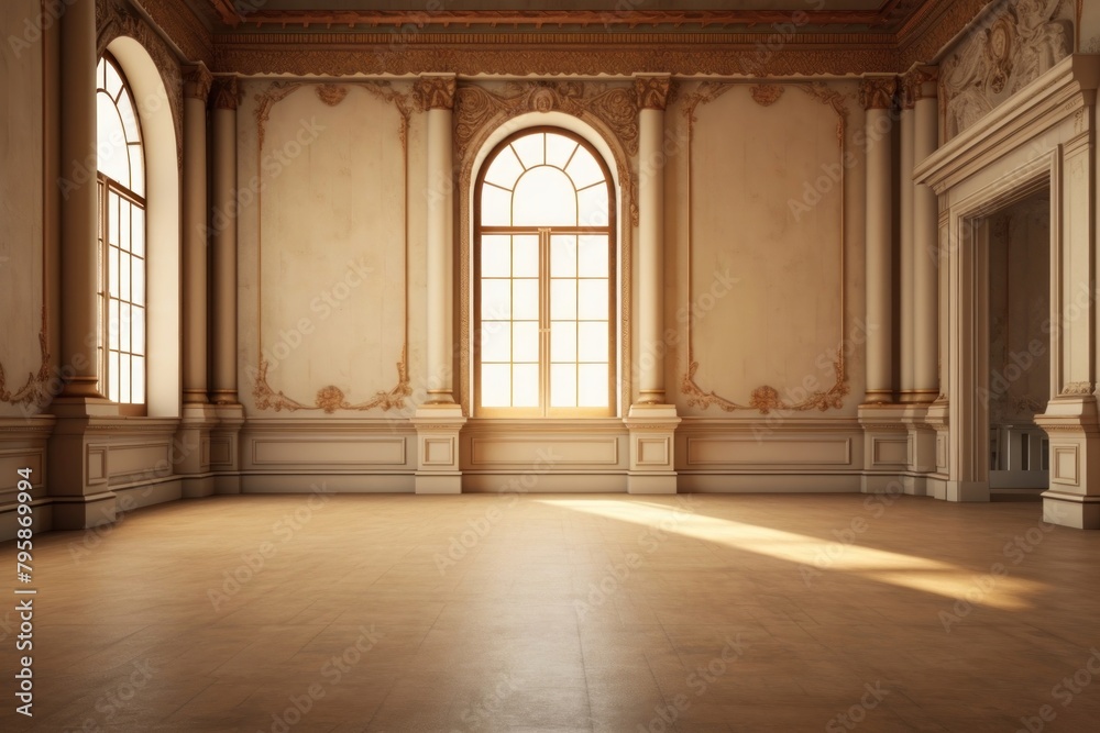 Renaissance room architecture building flooring.