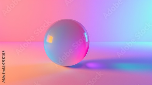 colorful rainbow gradient with invisible neon sphere shape underneath the surface, simple minimal, perfectly smooth texture