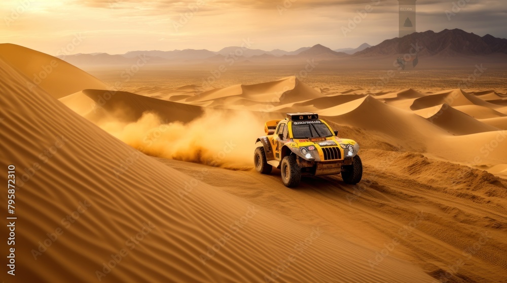 offroading in the desert while participating in the World Championship.AI generated images offroading in the desert while participating in the World Championship.AI generated images