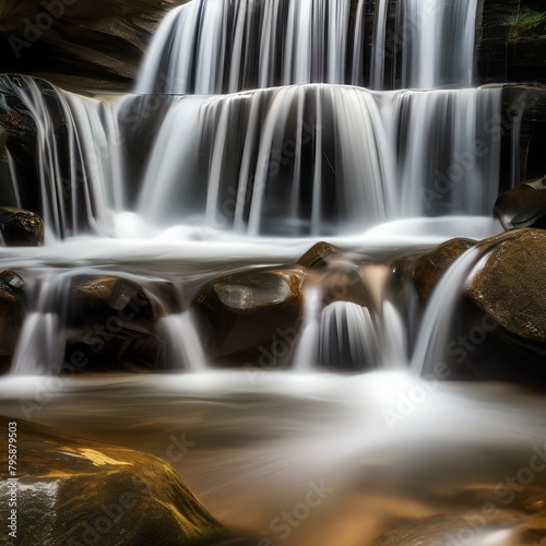 Dynamic shapes and patterns cascading down in a waterfall-like motion, creating a sense of movement3