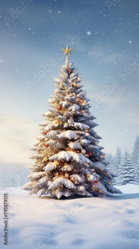 Christmas tree plant snow © Rawpixel.com