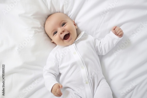 Baby white happy bed