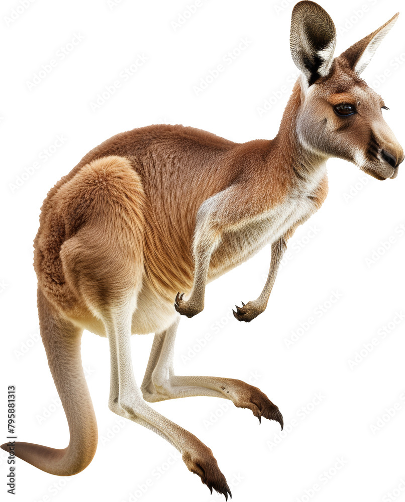 Red kangaroo standing on transparent background Red kangaroo standing on transparent background