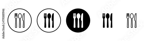 Fork, Spoon, and Knife isolated on white background. Restaurant icon. food icon. Eat. Cutlery icon.