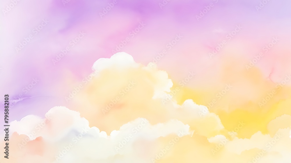 purple magenta pink peach coral orange yellow beige white abstract watercolor art background light pastel pale soft design template mother s day valentine birthday romantic sky colorful clouds


