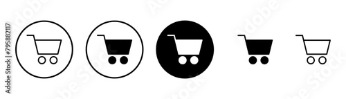 Shopping icon vector isolated on white background. Shopping cart icon. Basket icon. Trolley