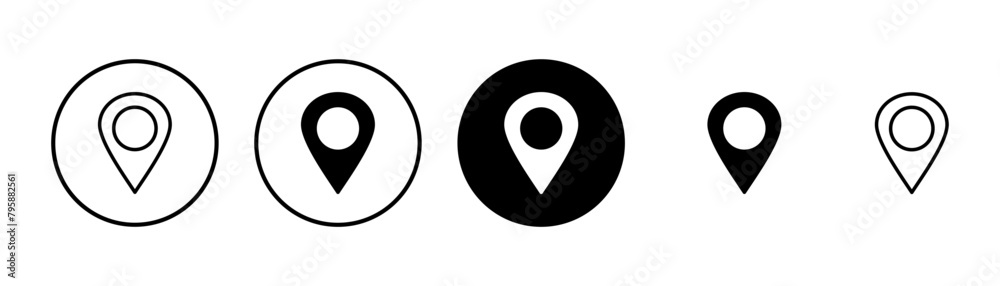 Pin icon vector isolated on white background. Location icon. Map pointer icon. Point. Locator. Address Pin icon vector isolated on white background. Location icon. Map pointer icon. Point. Locator. Address