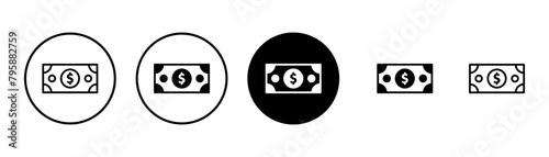 Money icon vector isolated on white background. Money vector icon. Dollar icon