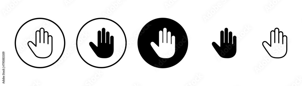 Hand icon vector isolated on white background. Hand gesture. hand stop Hand icon vector isolated on white background. Hand gesture. hand stop