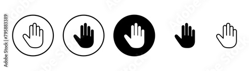 Hand icon vector isolated on white background. Hand gesture. hand stop