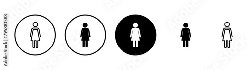 Female icon vector isolated on white background. woman icon vector