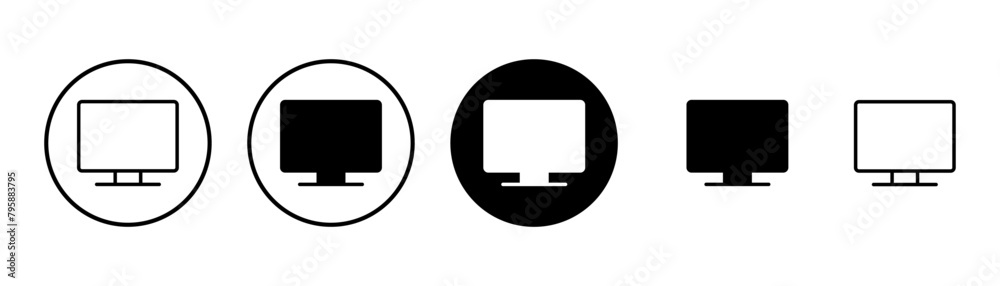Computer icon vector isolated on white background. PC Icon vector. Computer monitor icon. Flat PC symbol Computer icon vector isolated on white background. PC Icon vector. Computer monitor icon. Flat PC symbol
