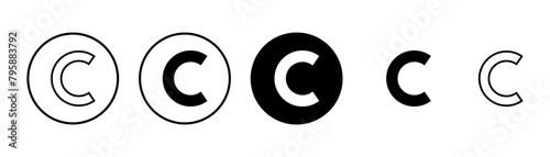 Copyright icon vector isolated on white background. copyright symbols