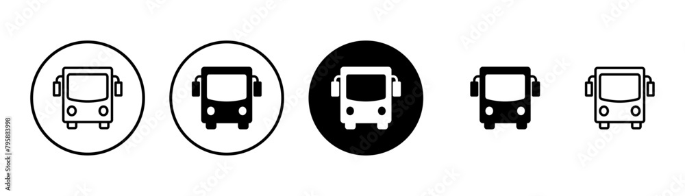 Bus Icon vector isolated on white background. Black bus vector icon Bus Icon vector isolated on white background. Black bus vector icon