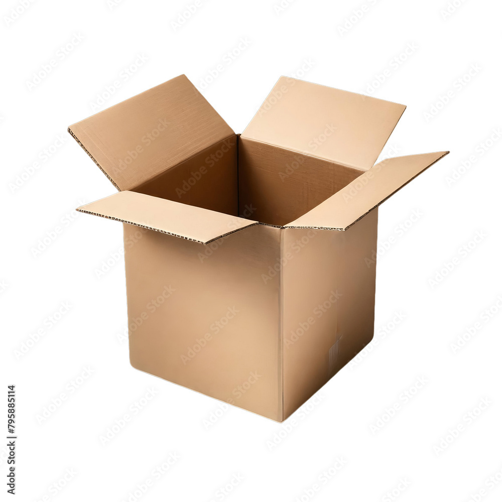 Cardboard box on a transparent background Cardboard box on a transparent background