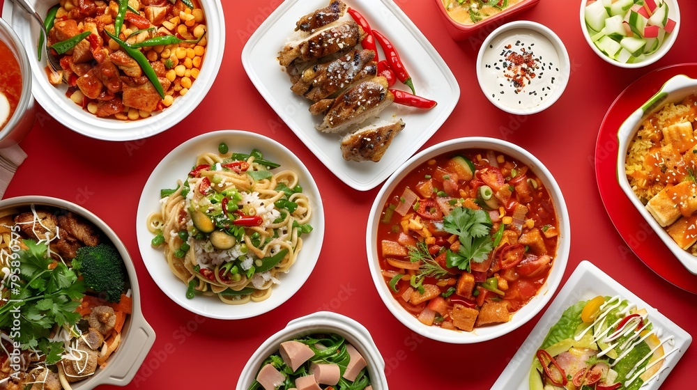 Vibrant Assortment of Lunch Dishes A Culinary Delight Vibrant Assortment of Lunch Dishes A Culinary Delight