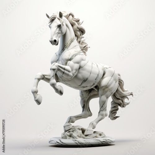 Marble horse sculpture porcelain figurine pottery.