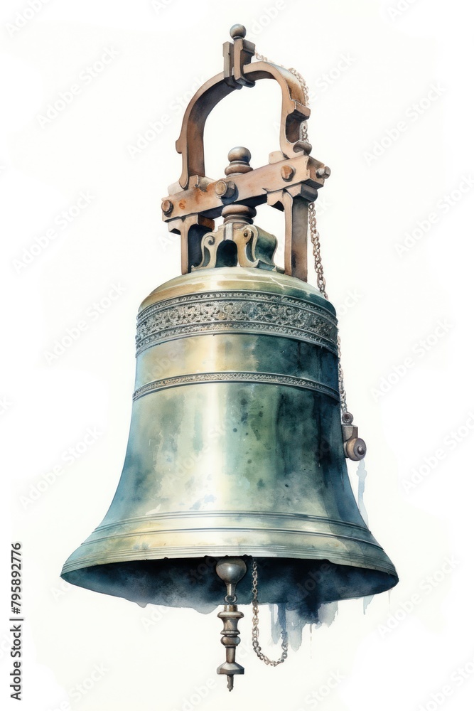 Fototapeta premium Bell white background architecture chandelier