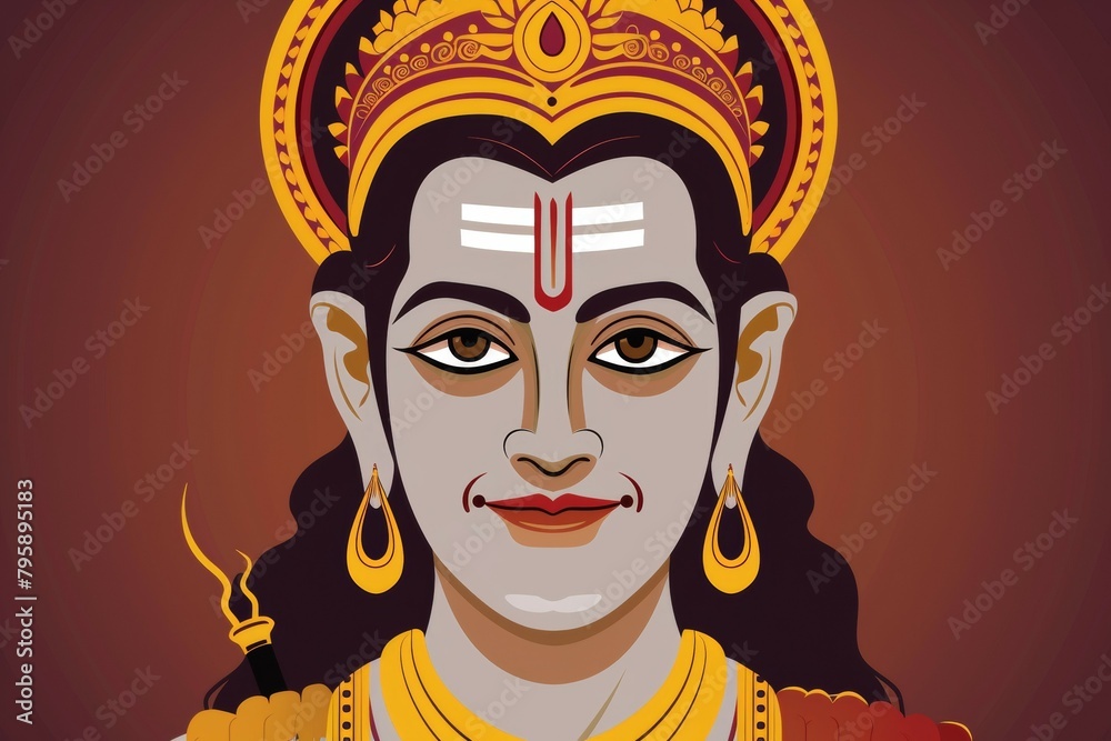A man with a gold headdress and gold earrings A man with a gold headdress and gold earrings