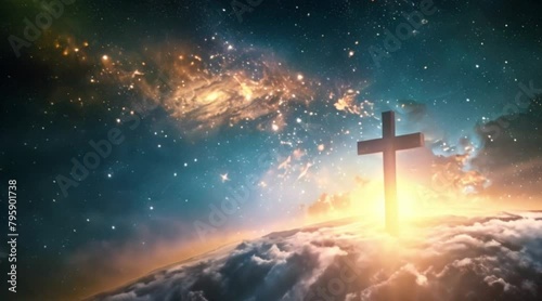 cross in the outer space photo