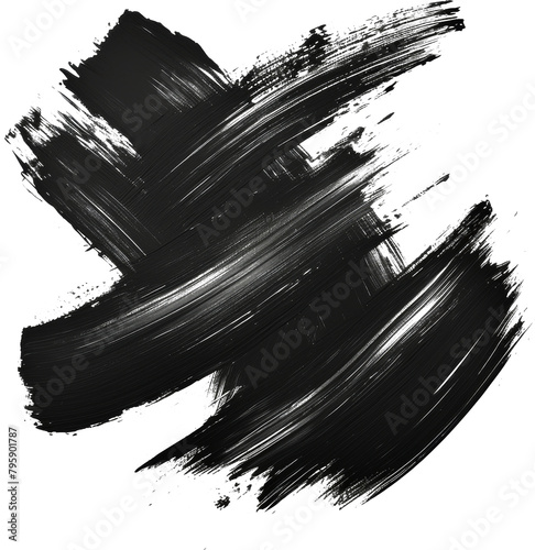 Abstract black brush strokes