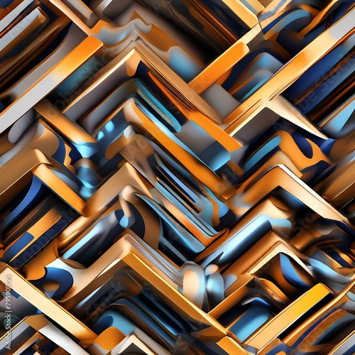 Abstract shapes and patterns in motion, creating a sense of depth and dimensionality4