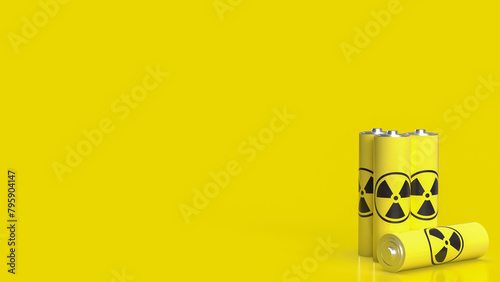 The nuclear battery text on Chinese flag for technology concept 3d rendering. photo