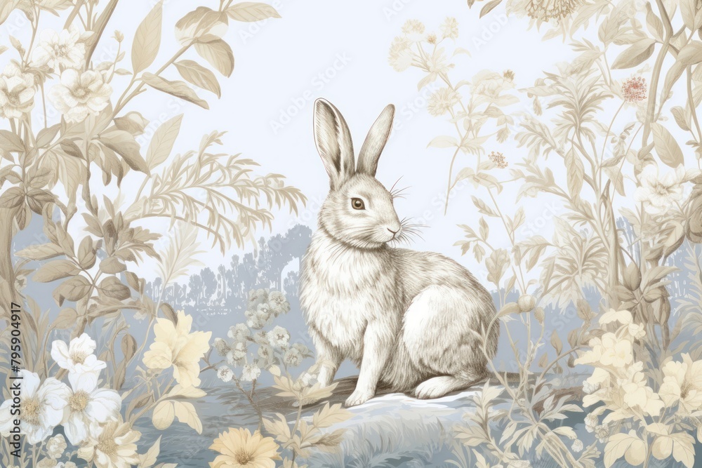 Obraz premium Rabbit drawing animal rodent.