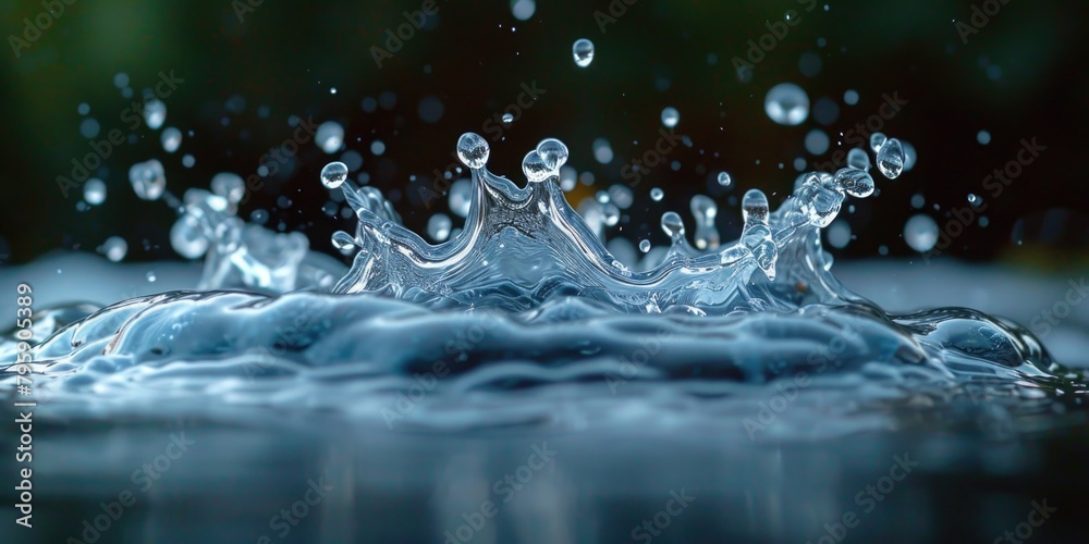 A close up image capturing the dynamic movement of water as it splashes onto the surface.