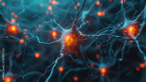 Synaptic Spark: Neuronal Connection and Signal Transmission in the Brain photo