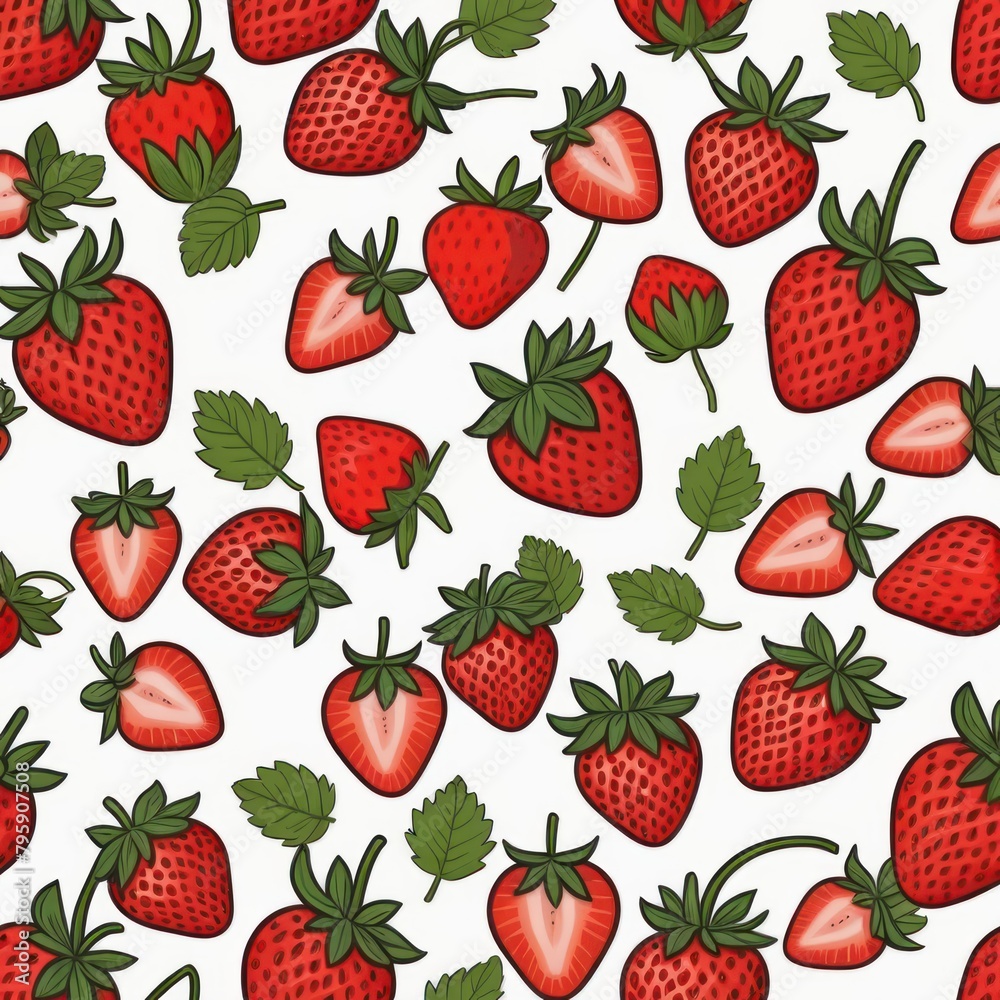 Strawberry pattern background vector illustration style Strawberry pattern background vector illustration style