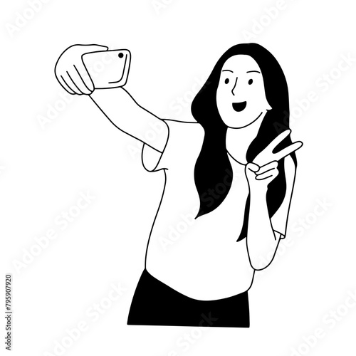Happy woman selfie
