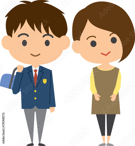 母子家庭のイメージイラスト