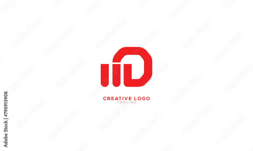 MD WD Abstract initial monogram letter alphabet logo design