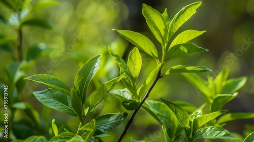 Small green foliage on a plant