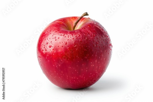 Red apple isolated on white background  clipping path  full depth of field - generative ai
