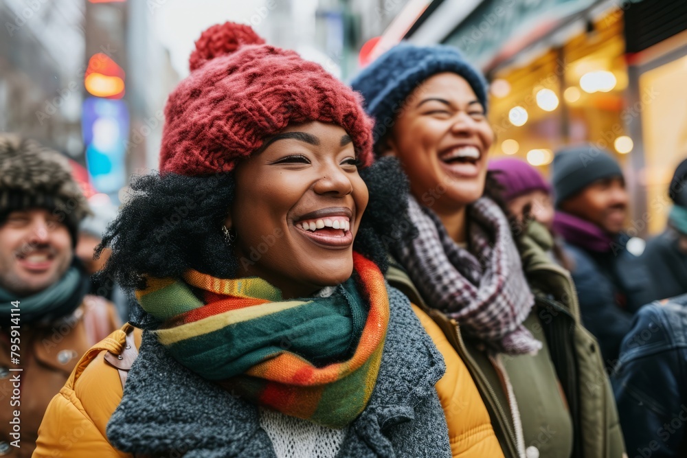 Group of friends having fun in the city. Cheerful young african american women laughing and having fun together. Group of friends having fun in the city. Cheerful young african american women laughing and having fun together.