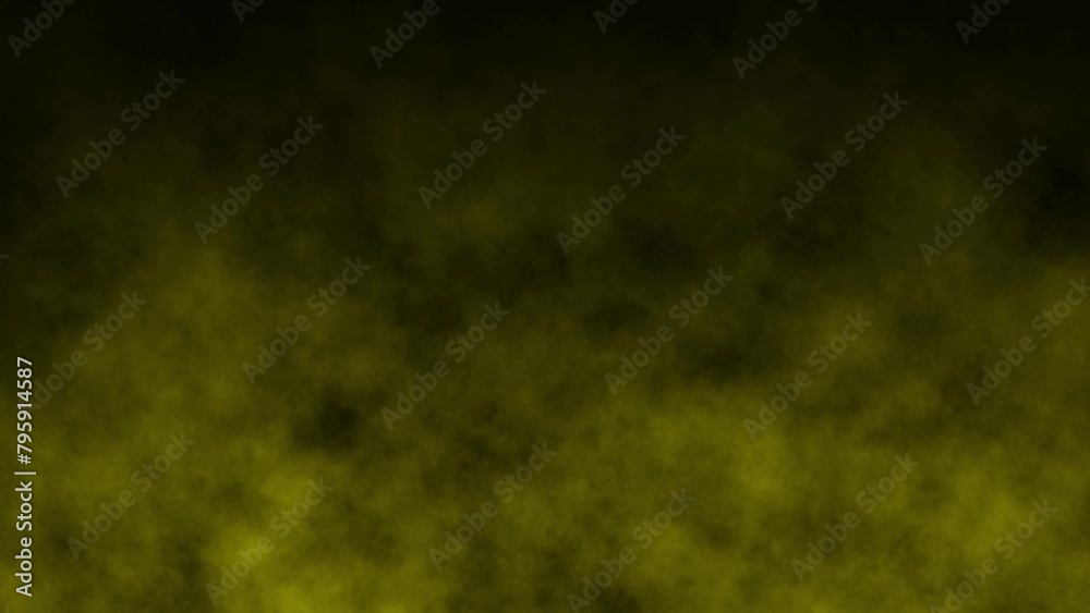 yellow smoke on black, dynamic fog rising wall, endless smoke overlay, steam motion design, gas particles