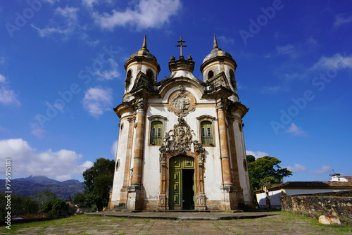 Church of St. Francis of Assisi in Ouro Preto, Minas Gerais, Brazil, the city is World Heritage Site by UNESCO
