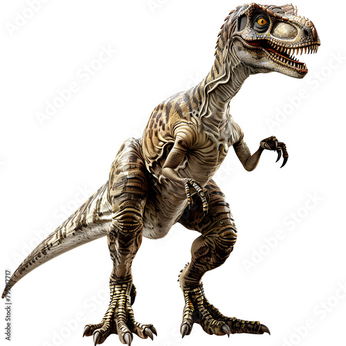 Clipart illustration a velociraptor on white background. Suitable for crafting and digital design projects. A-0004 