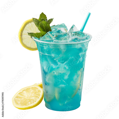 Refreshing Blue Lemonade with Ice