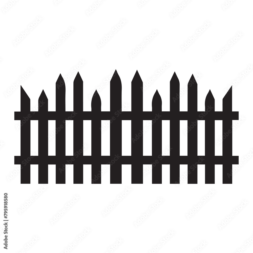 Fence icon set. Simple vector for web design isolated on white background.