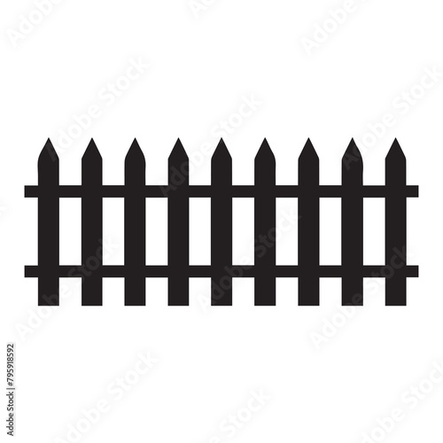 Fence icon set. Simple vector for web design isolated on white background.