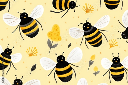 Cute bees backgrounds animal insect. © Rawpixel.com