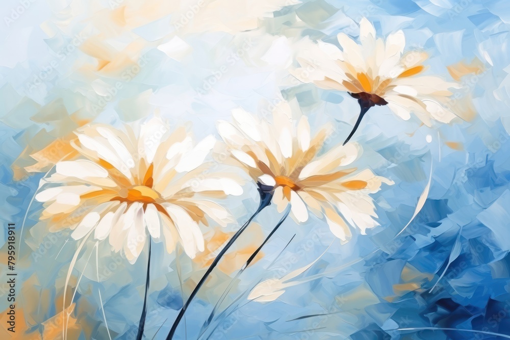 Flowers daisy backgrounds abstract painting.