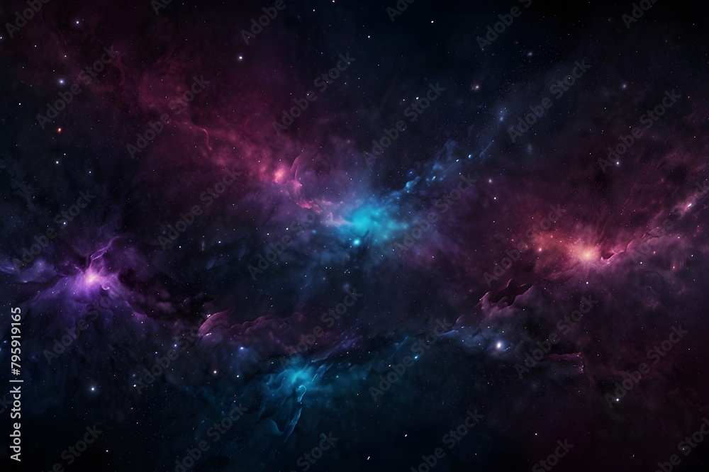 Dark and Glittered Galaxy Abstract Liquid Background Generator AI 