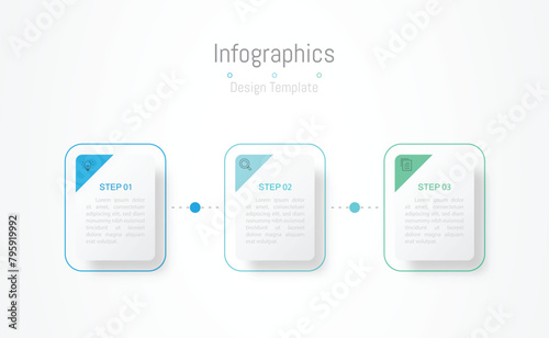 Infographic 3 options design elements for your business data. Vector Illustration.
