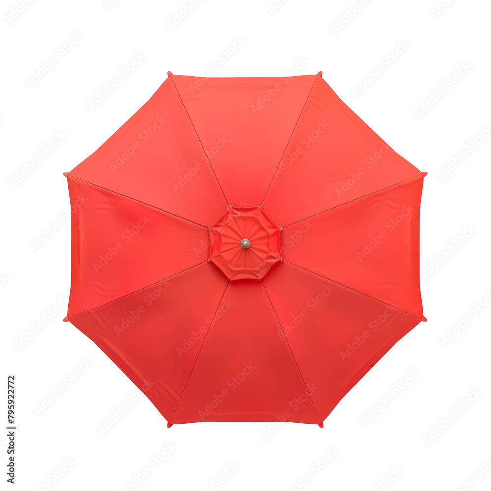 Top View Red Umbrella Isolated Top View Red Umbrella Isolated